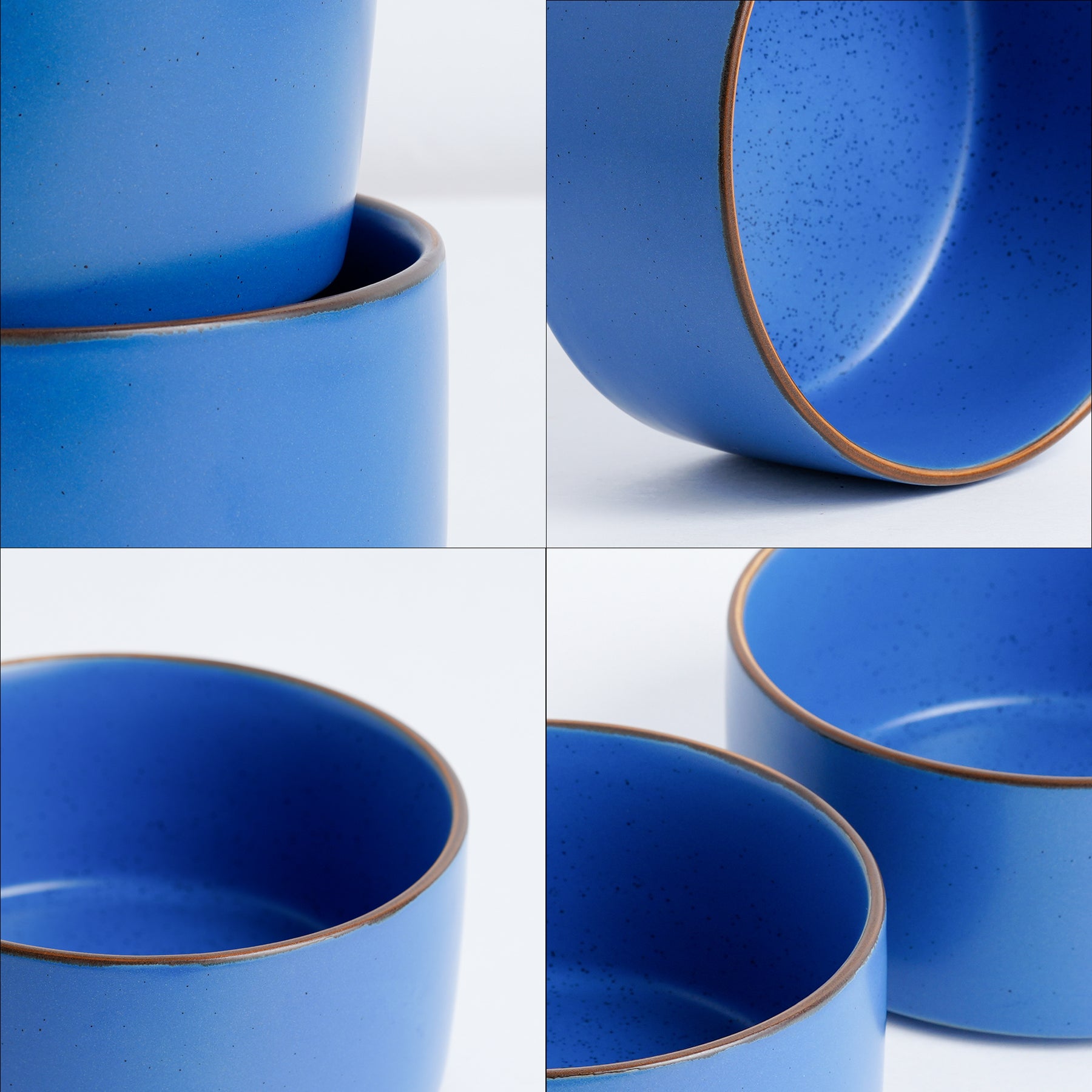 Ceramic Cereal Bowl Set, 15cm, 2 Pieces, Blue | Japandi Serving Bowls
