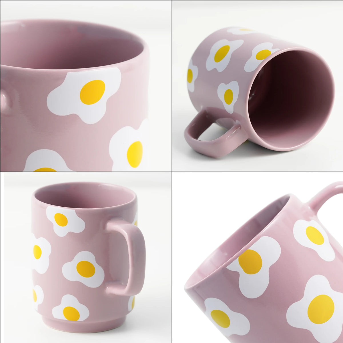 Ceramic Mug, 1 Pc, Egg, 300ml | Glossy Finish | Ceramic Coffee Cup | Porcelain | Microwave Safe | Rise Collection