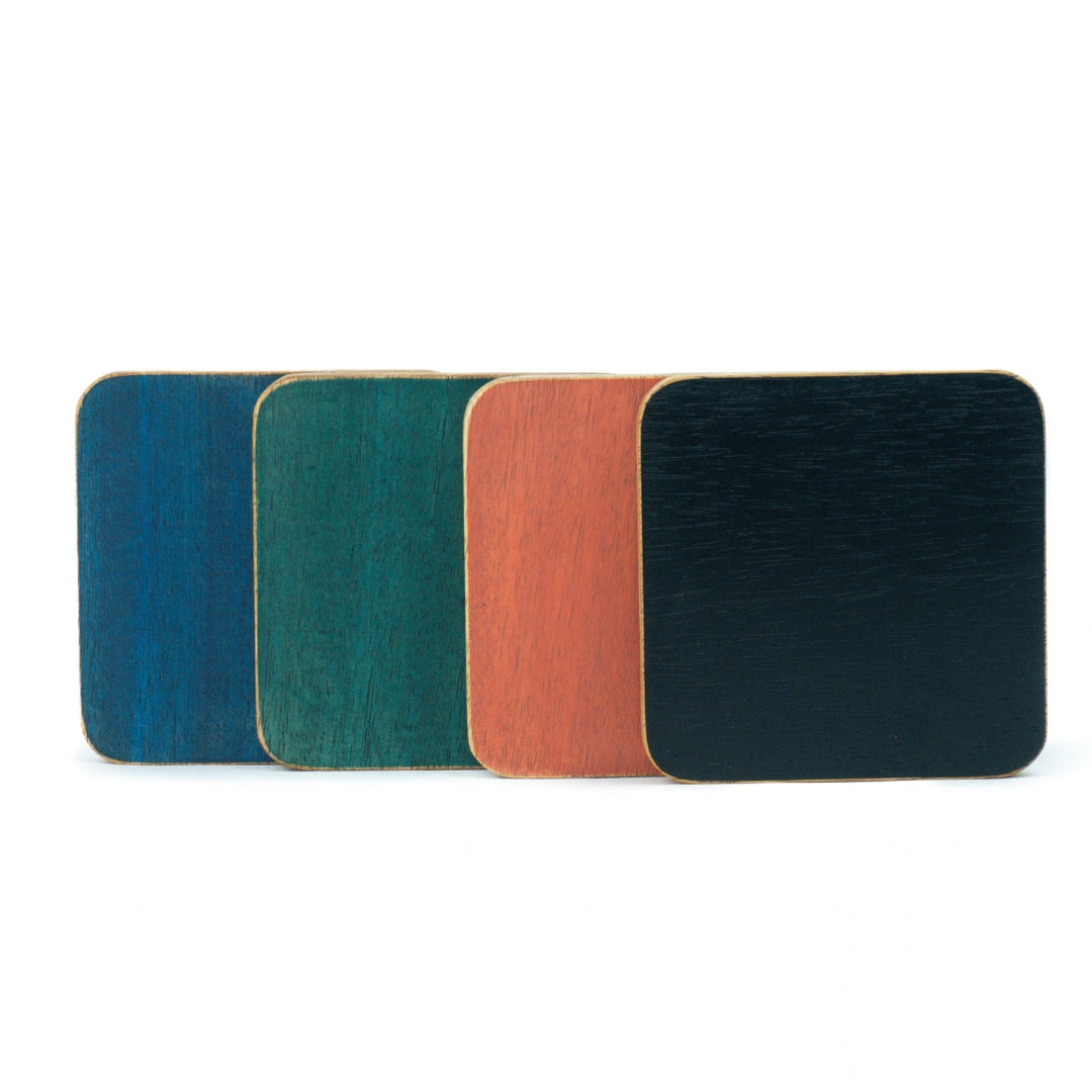 Handmade Wooden Coasters – Set of 6 | Multicolour