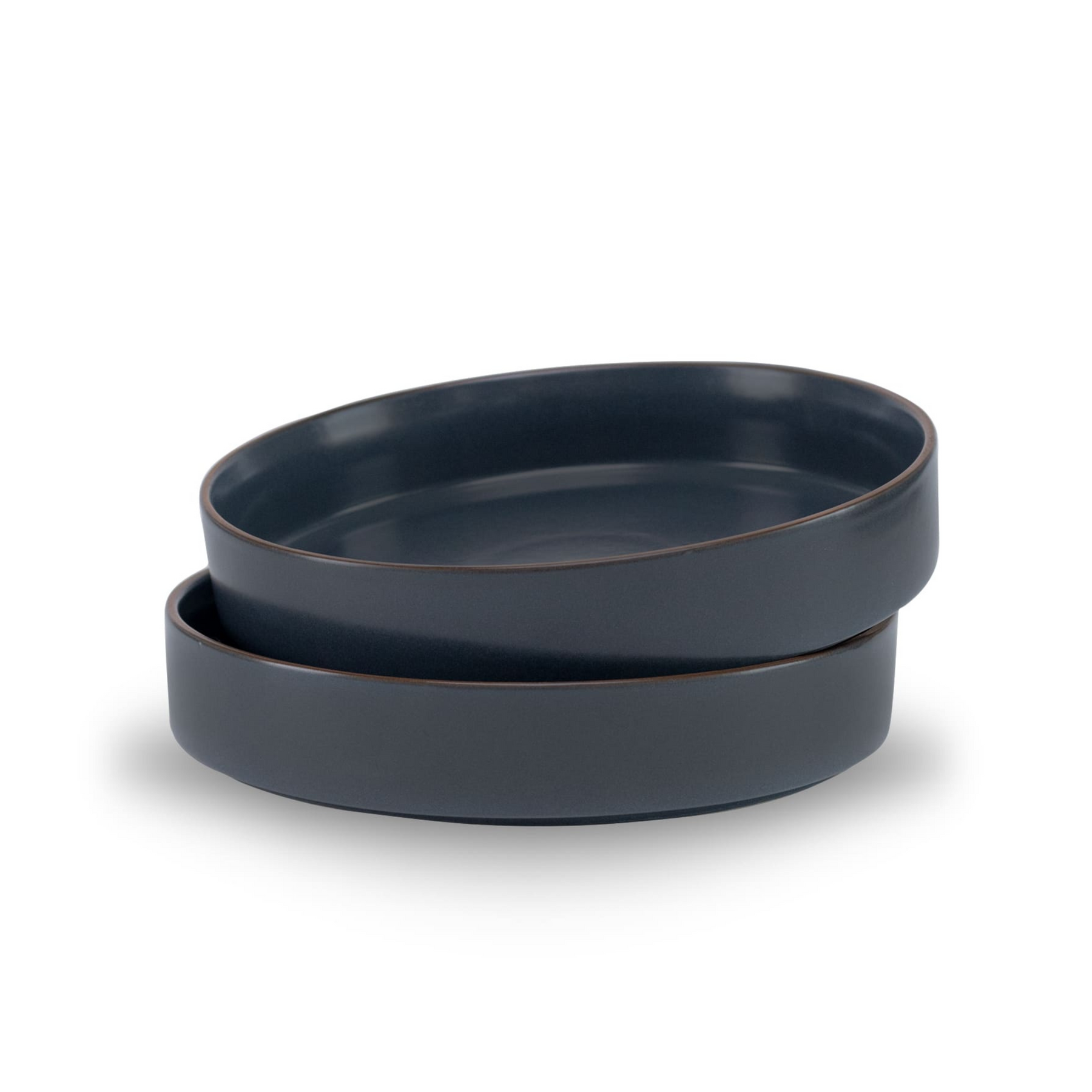 Shay Stackable Ceramic Pasta Bowl Set of 2 Grey Japandi Collection | Modern Tableware Online India