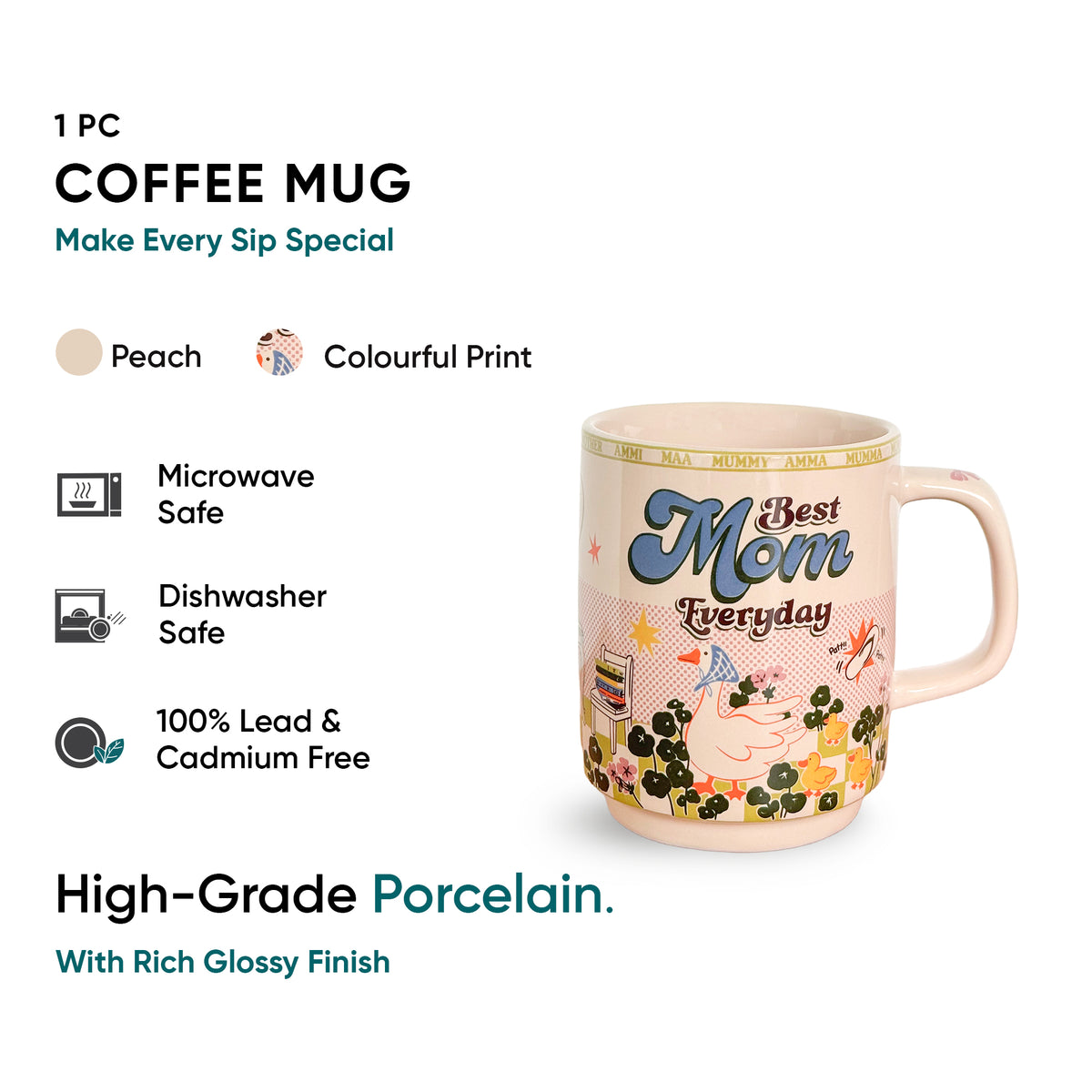 MOM Ceramic Coffee Mug, 300ml