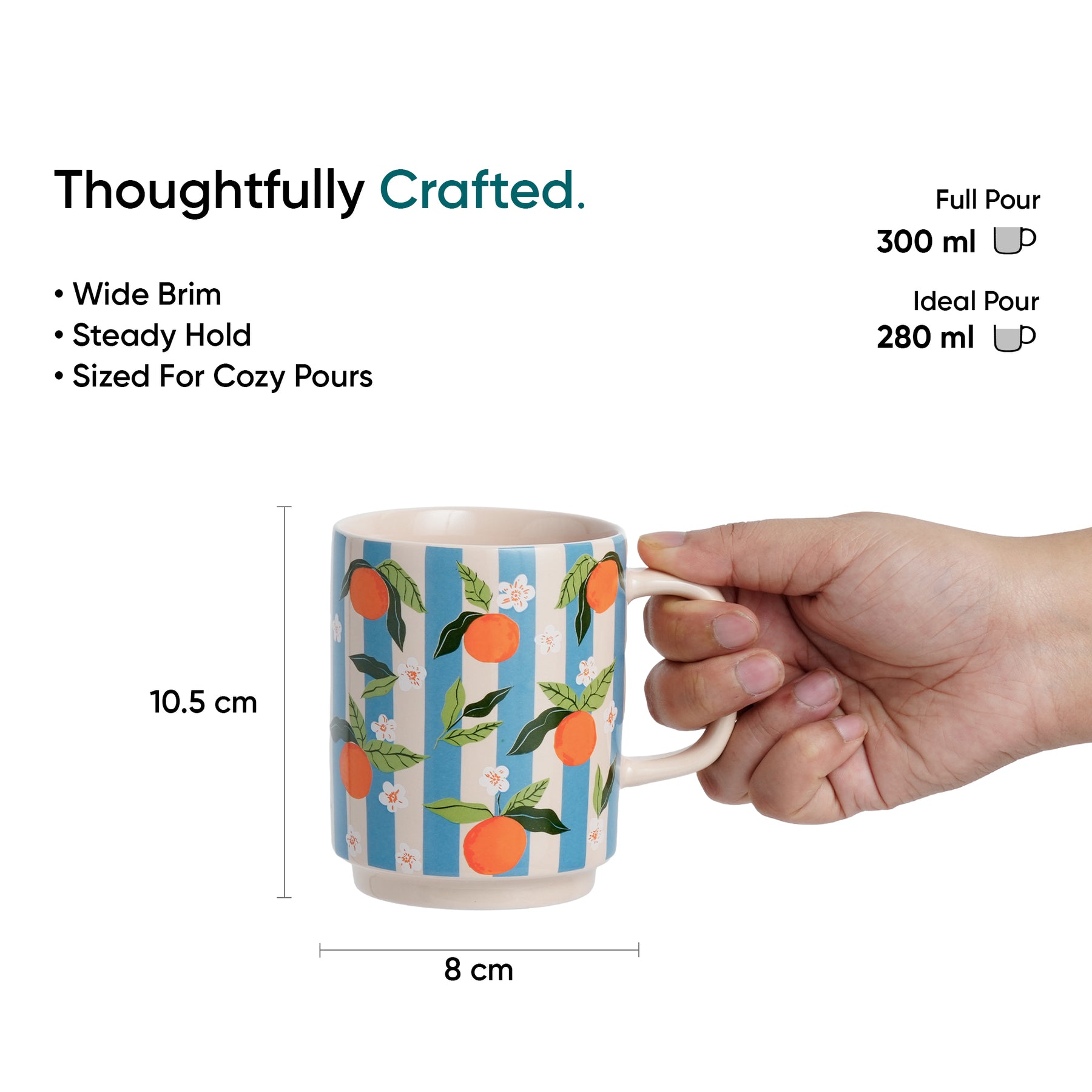 Tangerine & Lily Ceramic Coffee Mug Set of 2 – Rise Collection