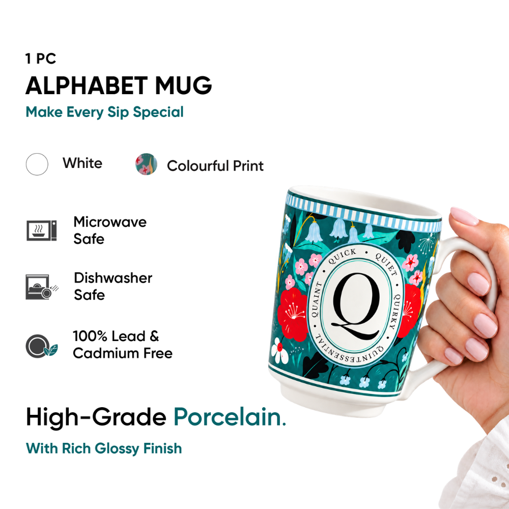 Q Ceramic Coffee Mug – 300 ML | Alphabet Collection