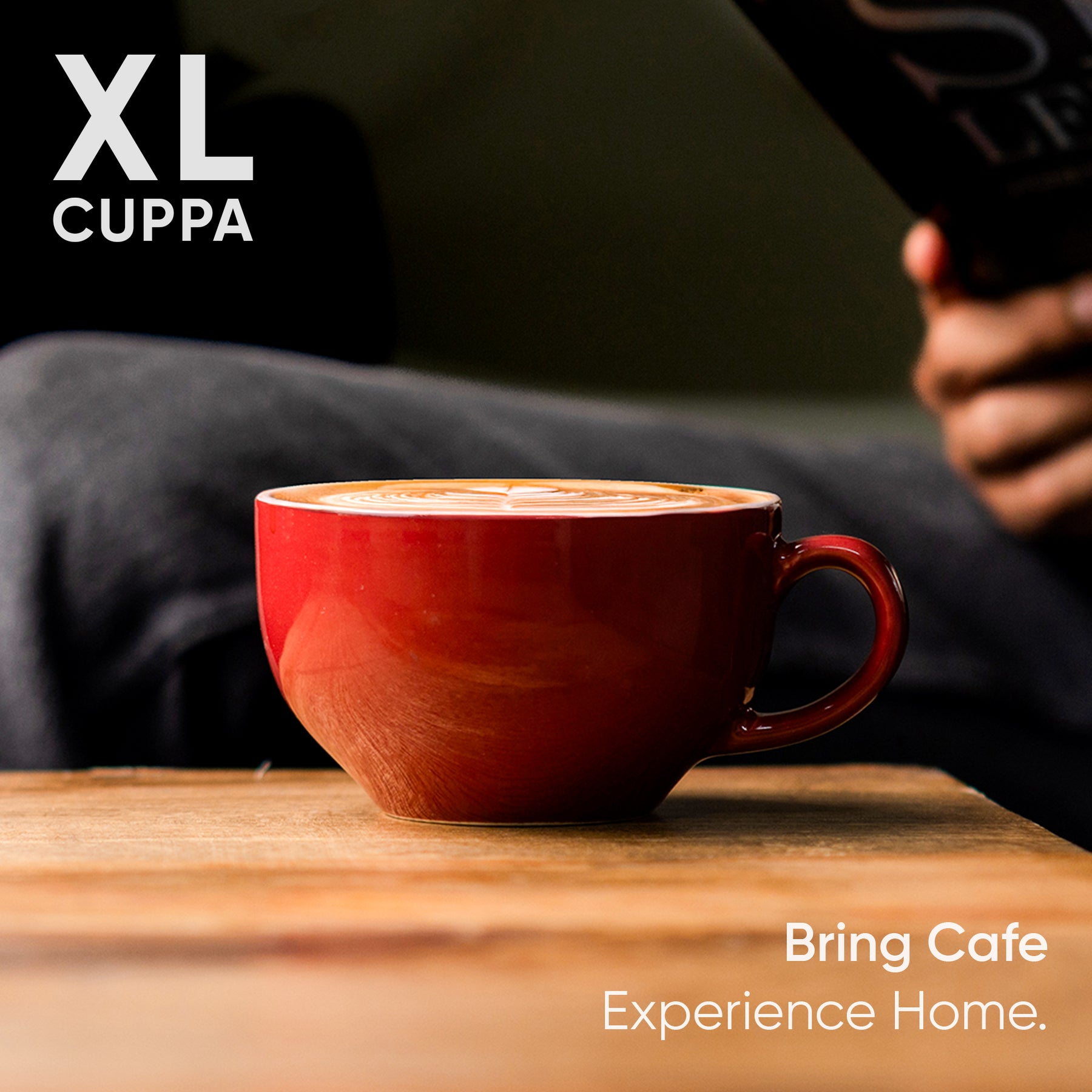 Large Burgundy Ceramic Coffee Cup Set 320ml | XL Cuppa Collection
