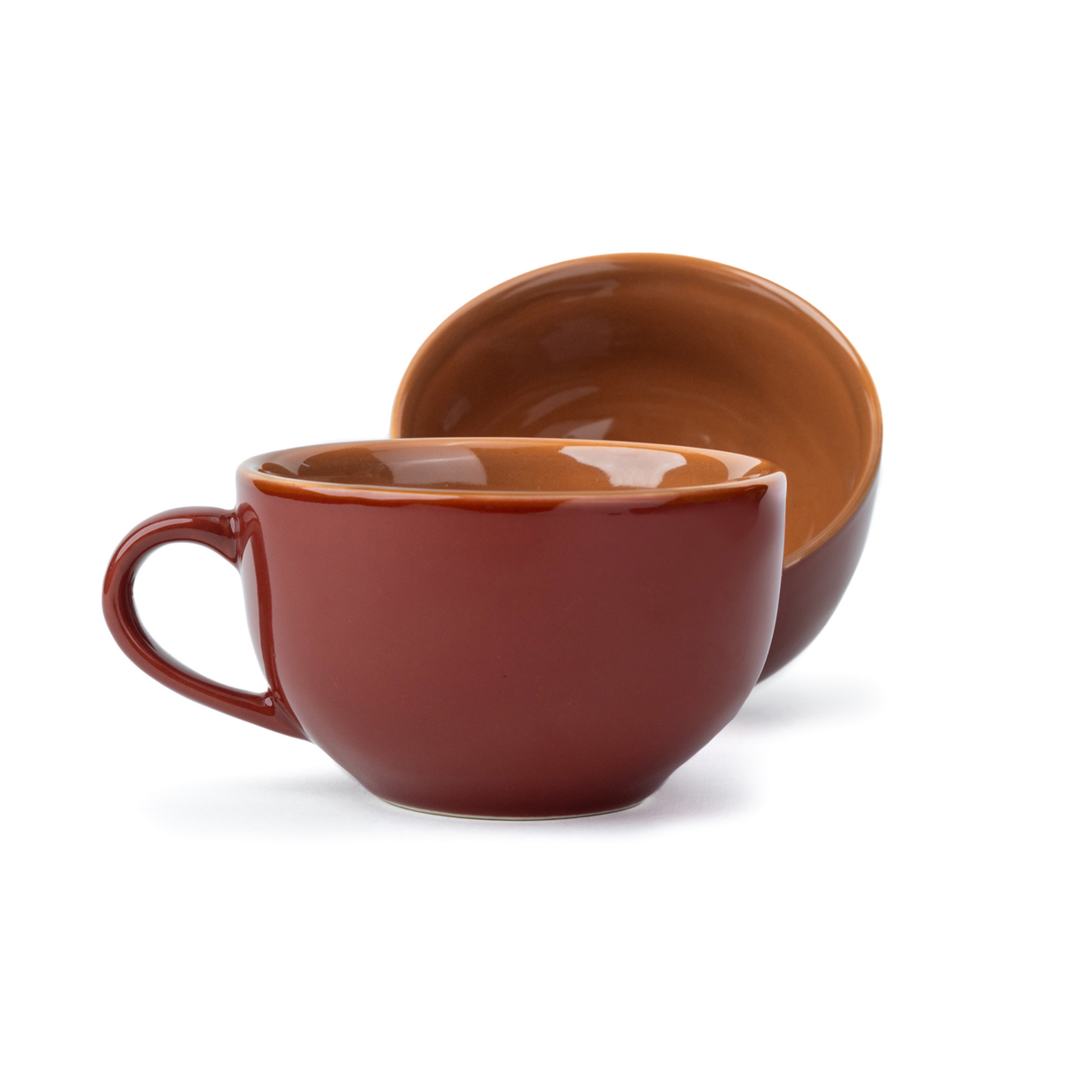 Large Burgundy Ceramic Coffee Cup Set 320ml | XL Cuppa Collection