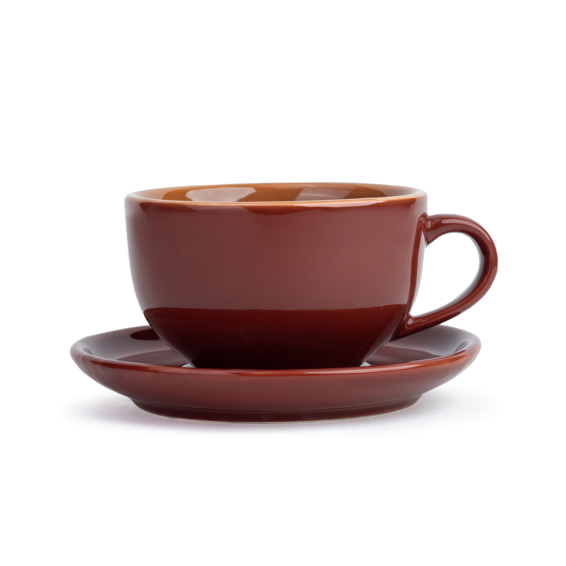 Shay Large Burgundy Ceramic Coffee Cup & Saucer Set 320ml | XL Cuppa Collection | Modern Tableware Online India