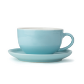 Shay Large Light Blue Ceramic Coffee Cup & Saucer Set 320ml | XL Cuppa Collection | Modern Tableware Online India