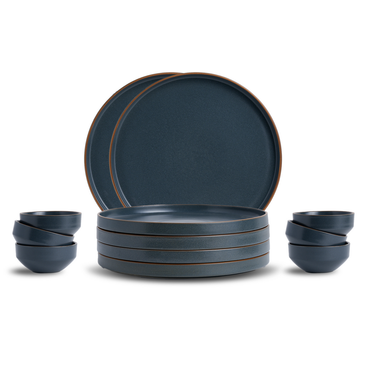 Shay Ceramic Modern Dinner Set of 12 Pcs Grey & White | Matte Japandi | Modern Tableware Online India
