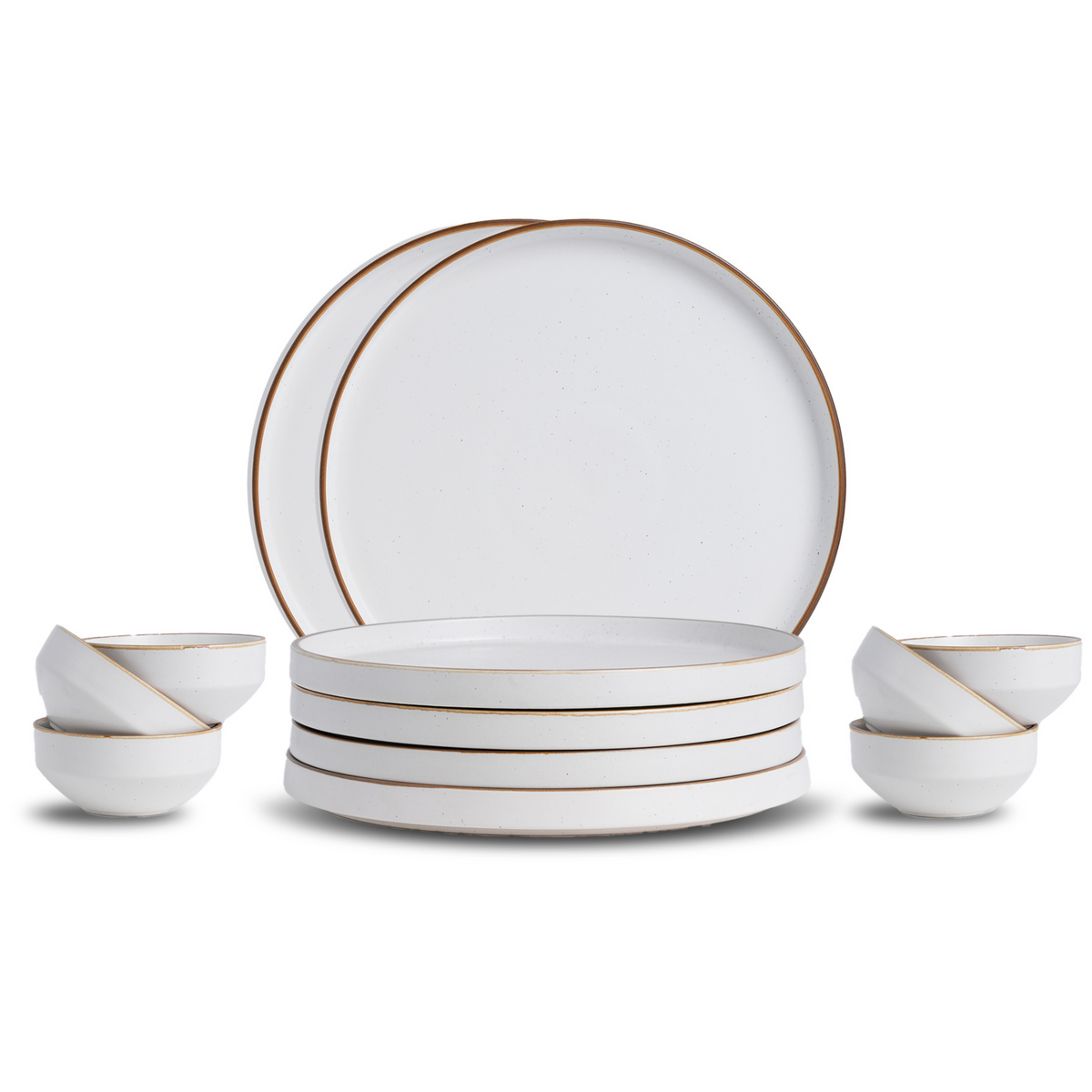 Shay Ceramic Dinner Set of 12 Pcs, Matte White | Japandi Crockery Set | Modern Tableware Online India
