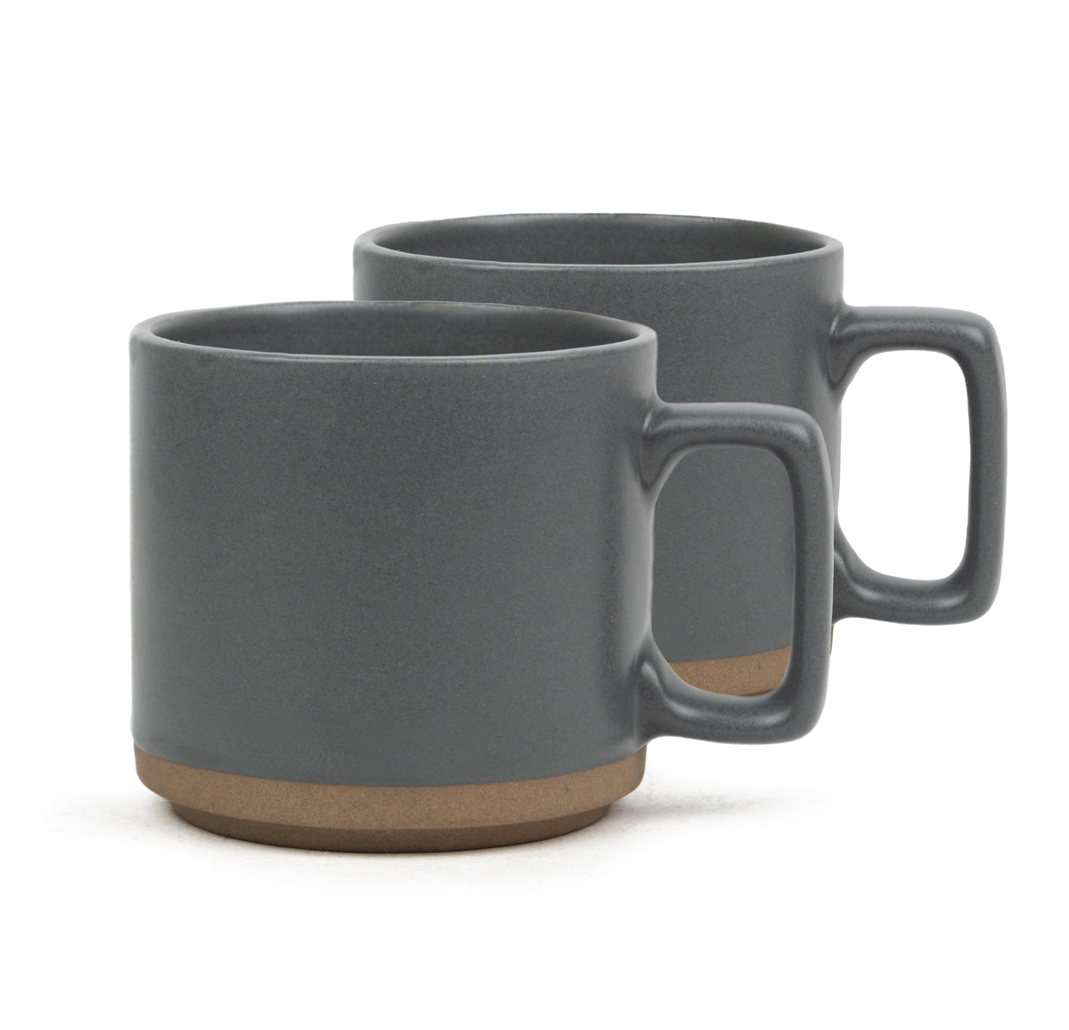 Japandi Coffee Mugs, Set of 2 Grey