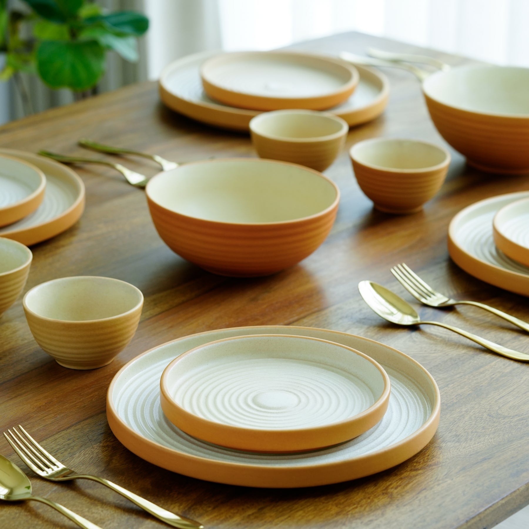 Ceramic Modern Dinner Set 21 Pcs | Klay Collection | Stoneware | Matte Finish