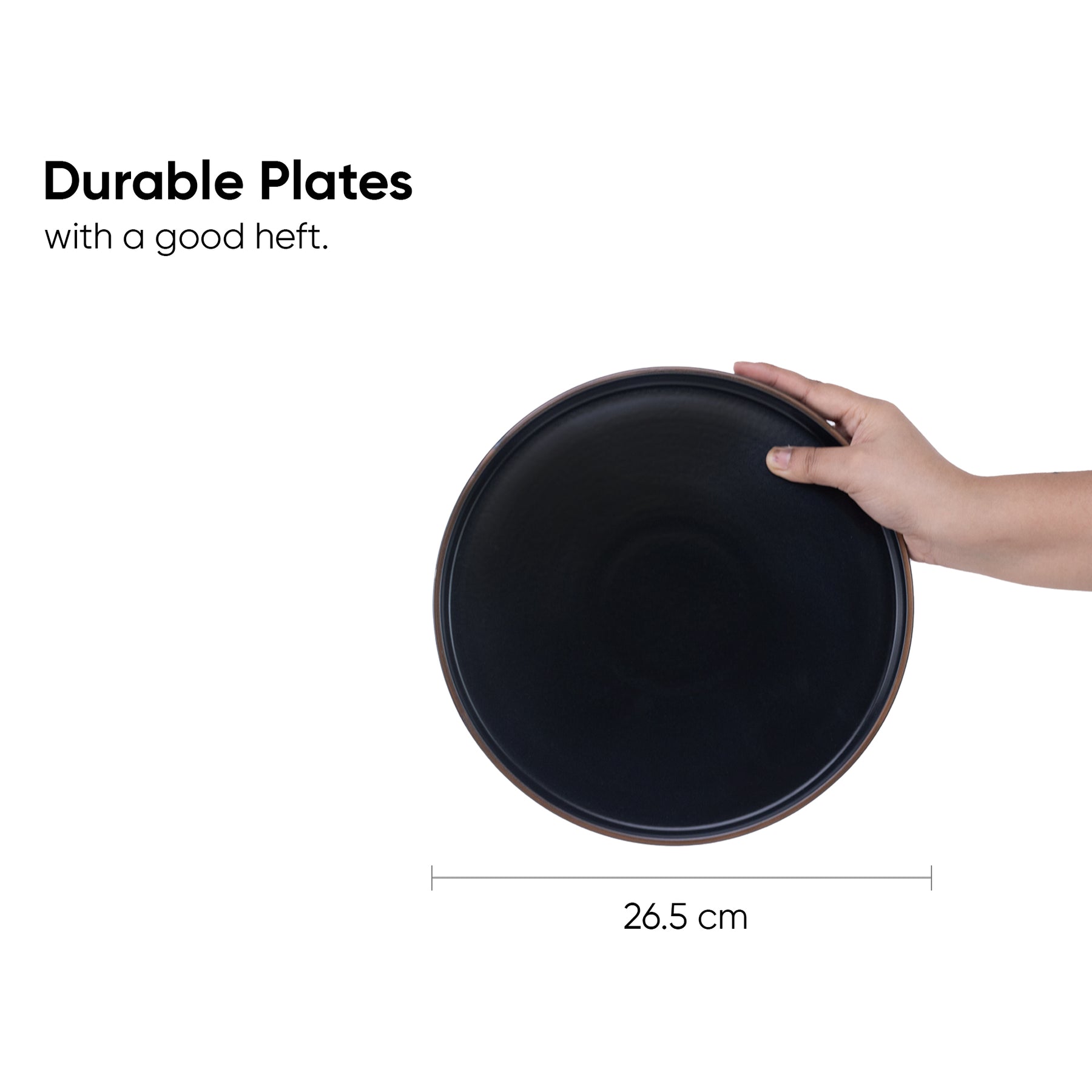 Ceramic Dinner Plates Set, 6 Pieces | Japandi Series | Matte Finish