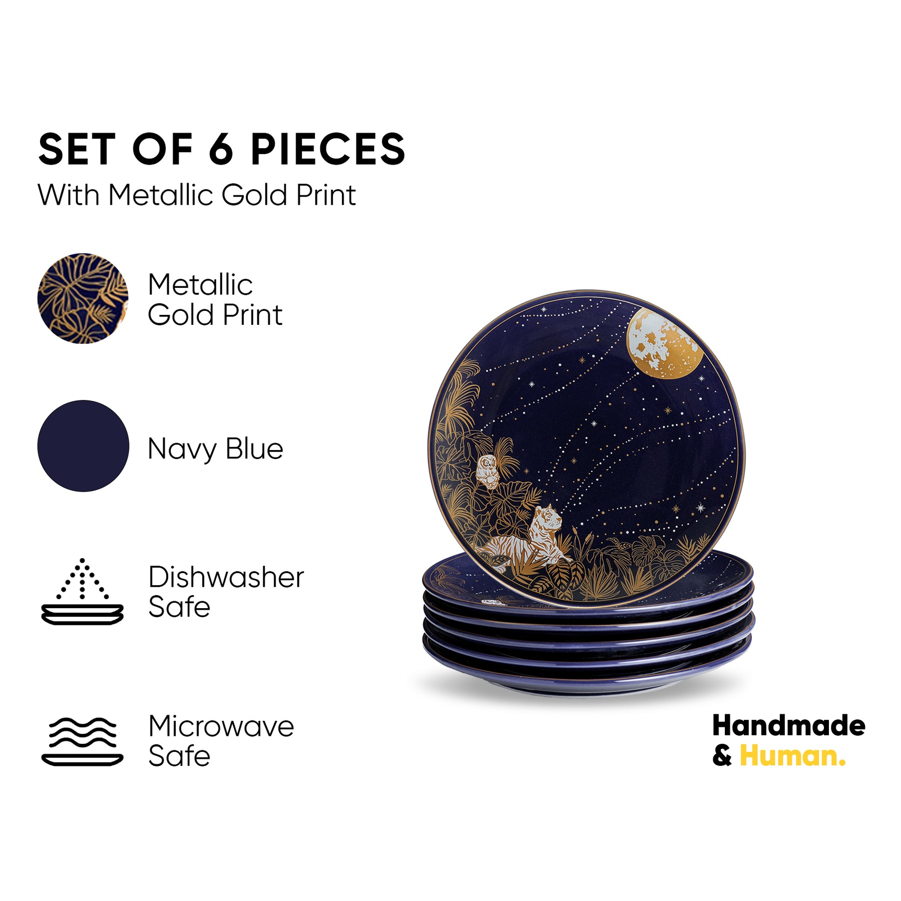 Quarter Plates Set of 6 – Golden Night