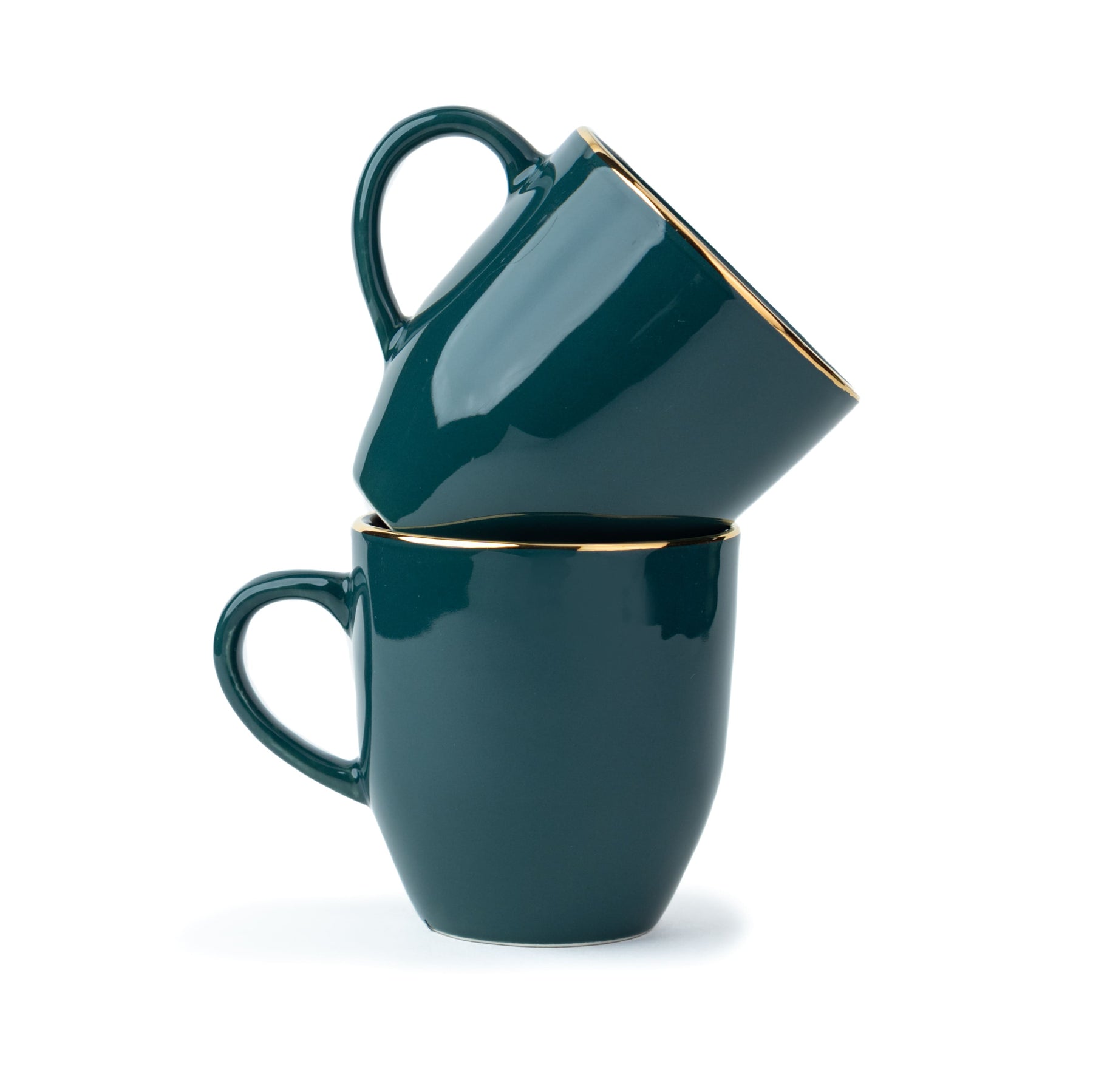 Shay Ceramic Coffee Mug Set Gold Line Milk Mug Collection | Glossy Finish | Modern Tableware Online India