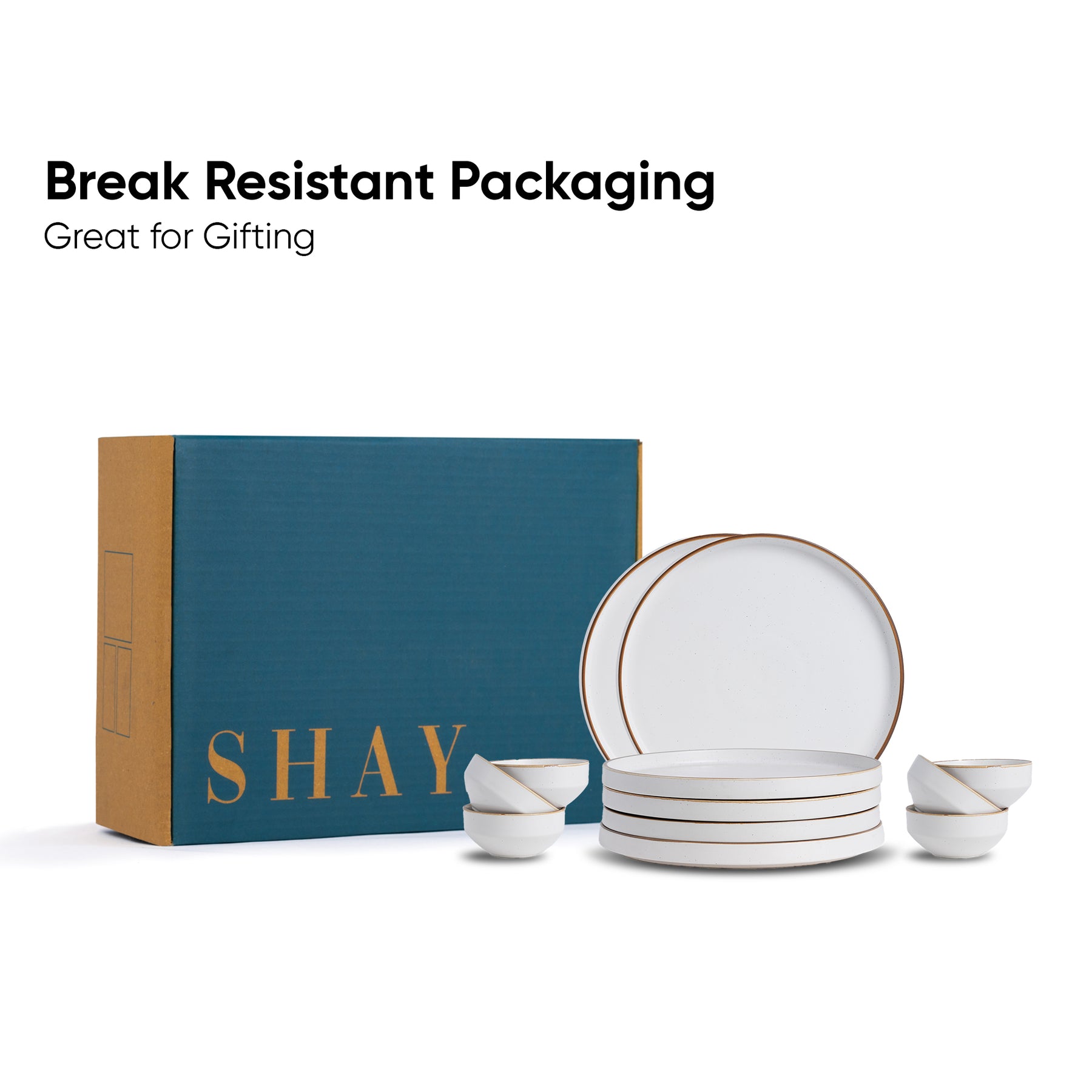 Ceramic Dinner Set – 12 Pcs, Matte White | Japandi Crockery Set