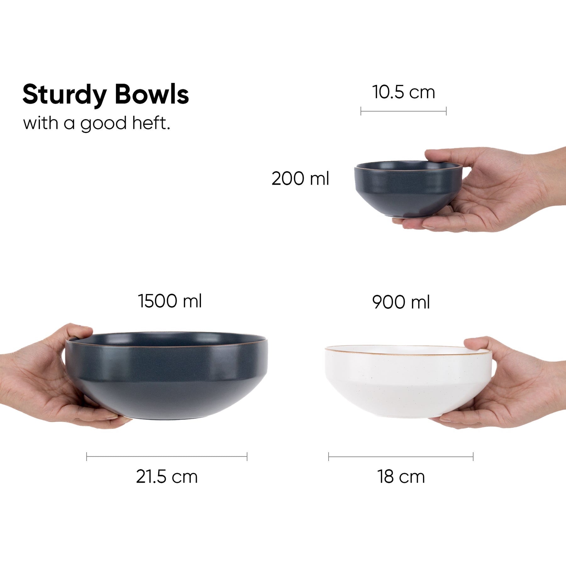 Ceramic Dinner Plates Set, 21 Pieces | Japandi Series | Matte Finish