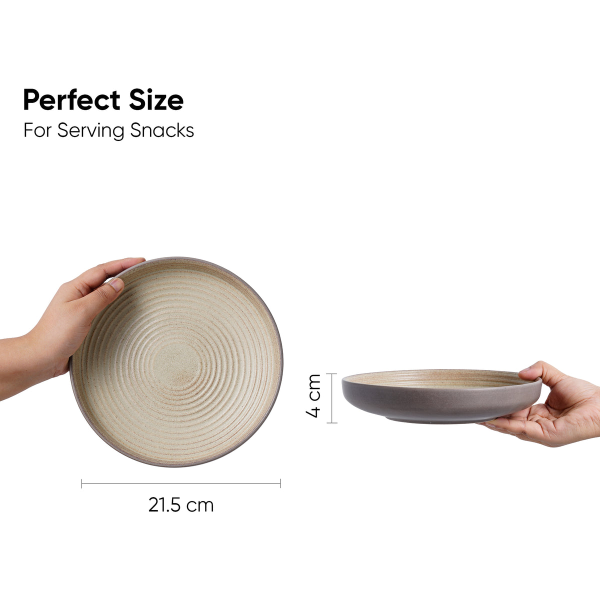 Ceramic Pasta Bowl | Klay Collection | Set of 2 | Stackable | Grey
