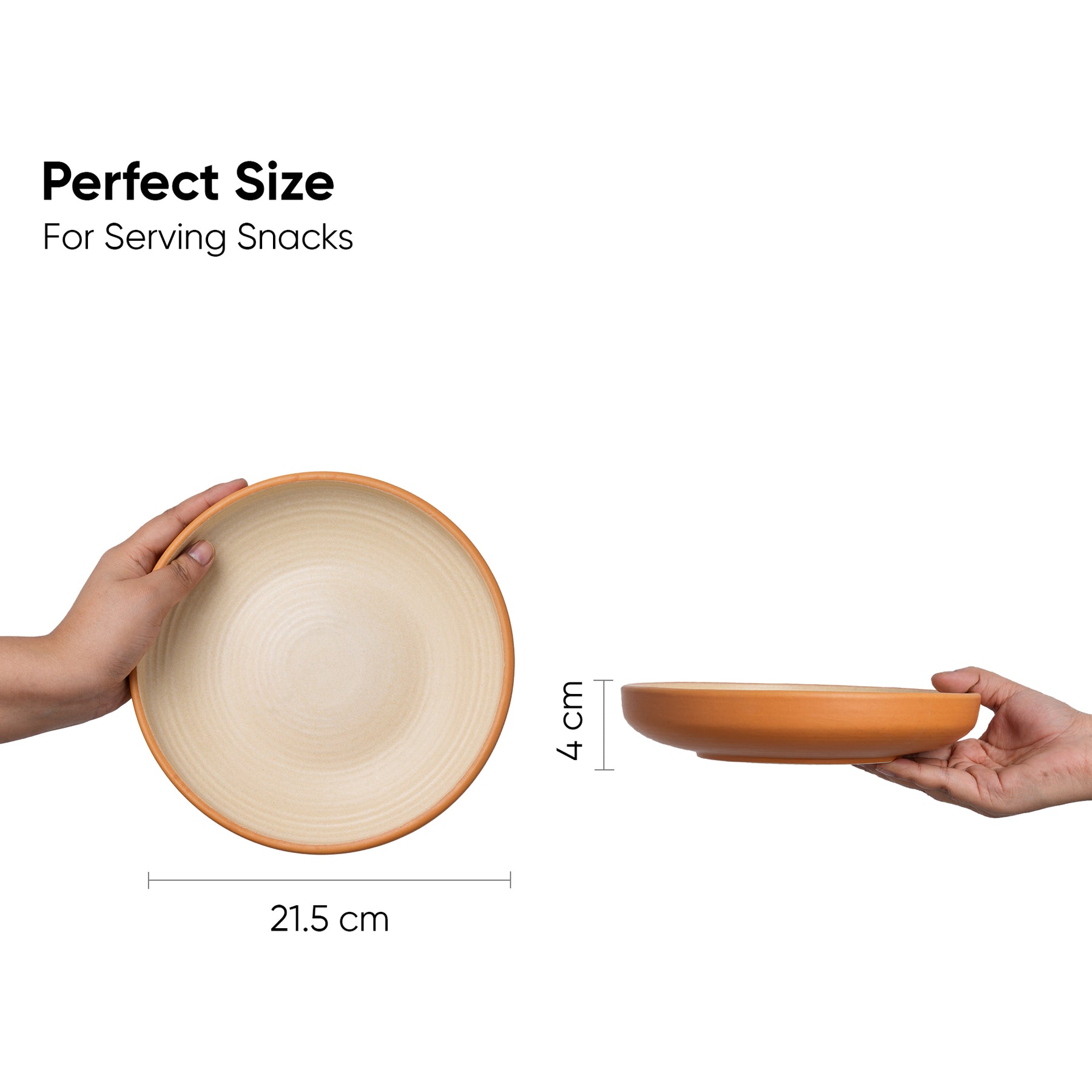 Stackable Ceramic Pasta Bowl Set – 2 Pcs | Klay White | 22cm | Matte Finish | Deep Ceramic Plates