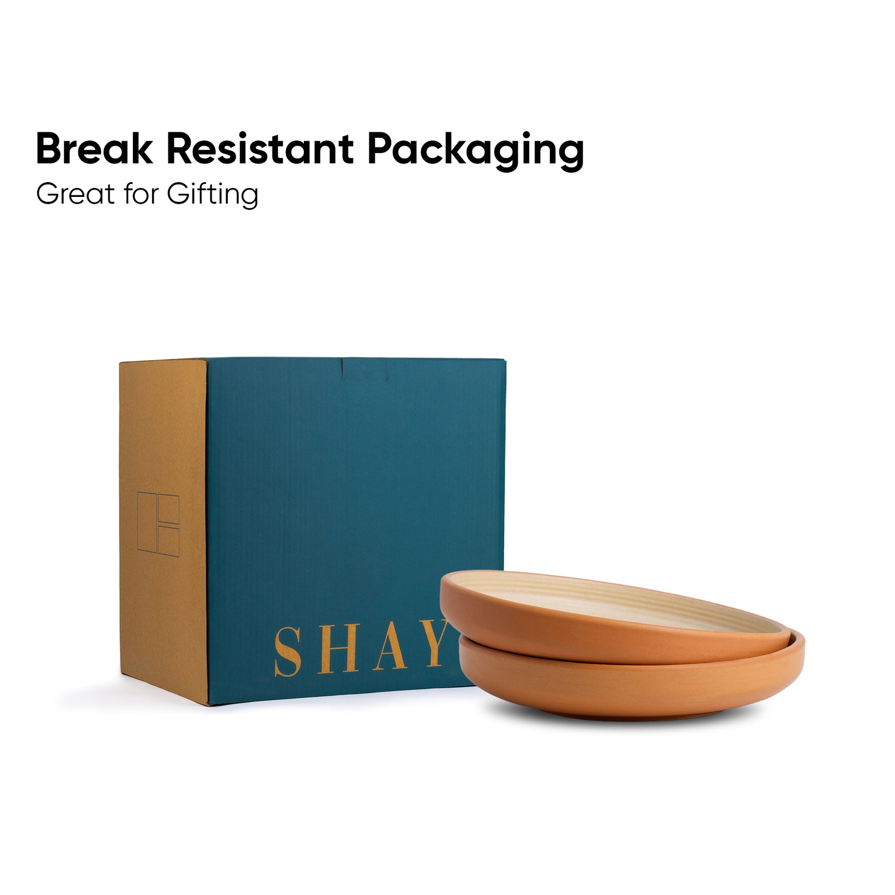 Stackable Ceramic Pasta Bowl Set – 2 Pcs | Klay White | 22cm | Matte Finish | Deep Ceramic Plates
