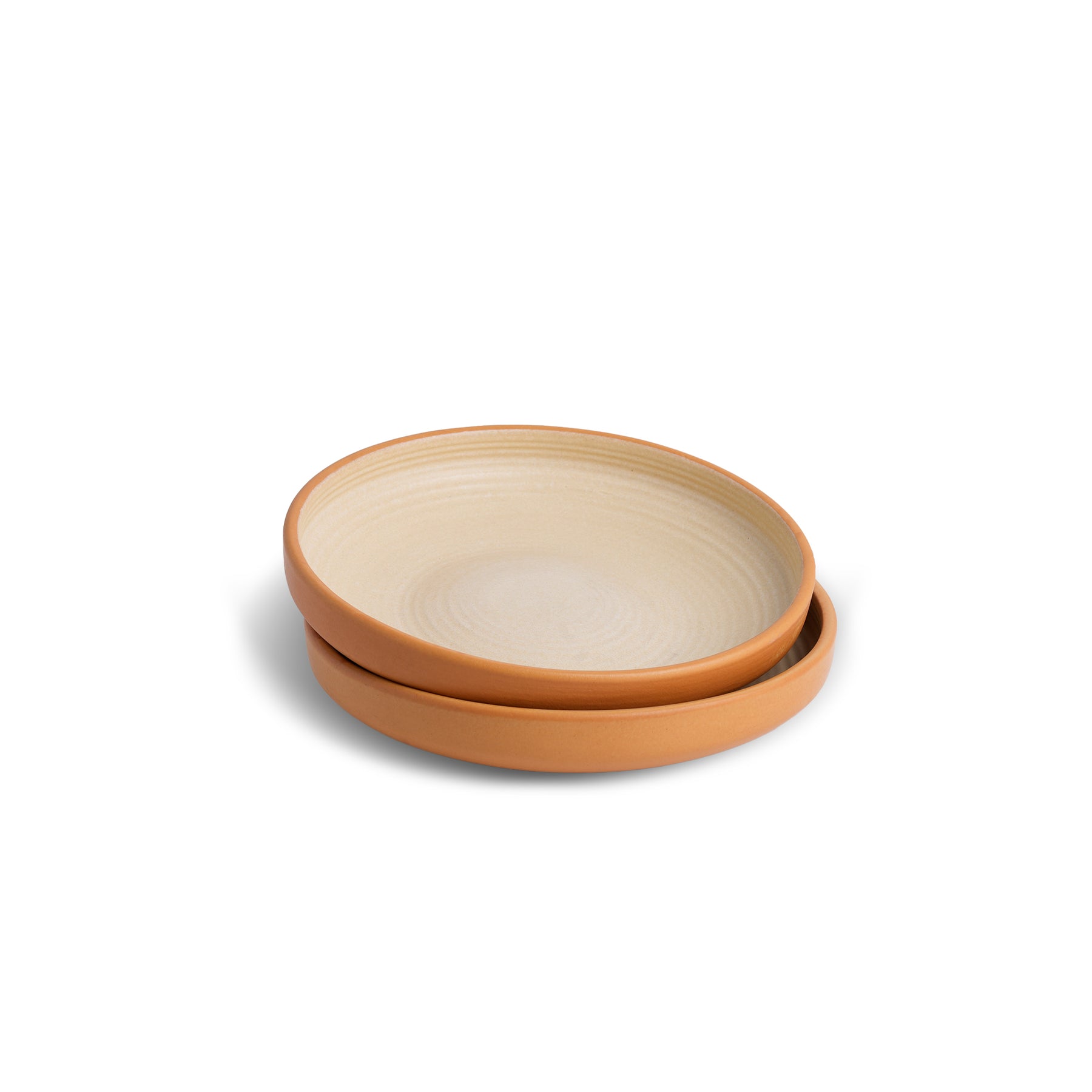 Stackable Ceramic Pasta Bowl Set – 2 Pcs | Klay White | 22cm | Matte Finish | Deep Ceramic Plates