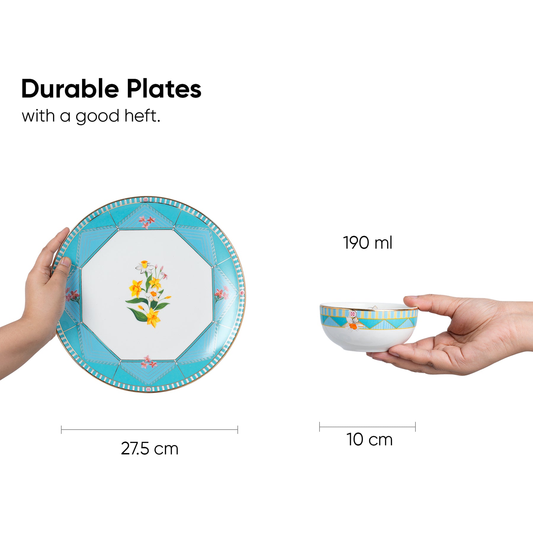 Ceramic Dinner Set – 12 Pcs – Nargis | Floral Stoneware Crockery