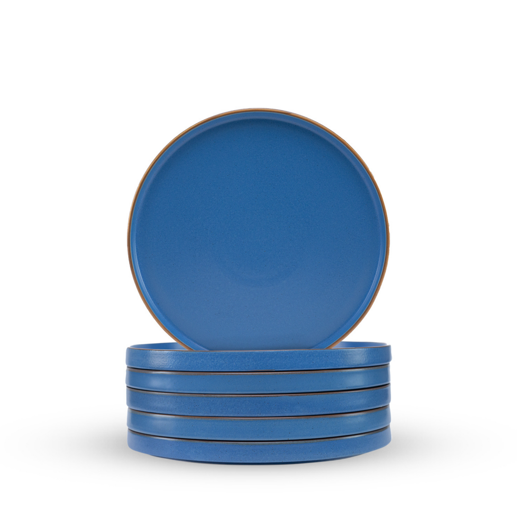 Japandi Quarter Plates Set of 6 | Matte Finish | Snack & Dessert Plates Blue