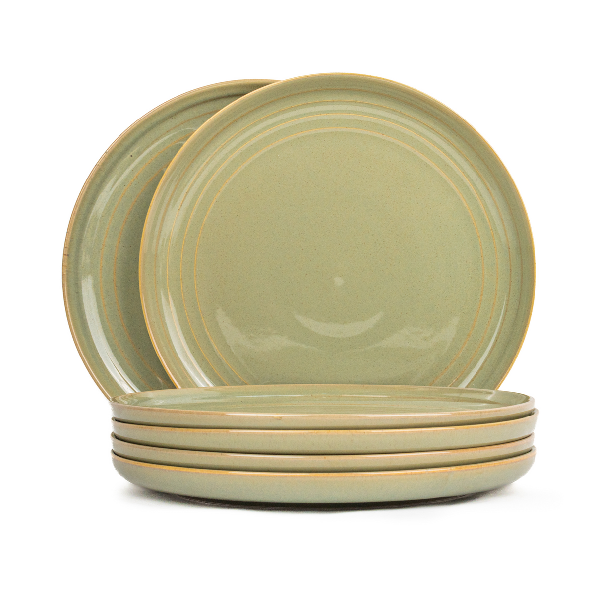 Shay Ceramic Dinner Plates Set, 6 Pieces | Pista Self Reactive Collection | Modern Tableware Online India