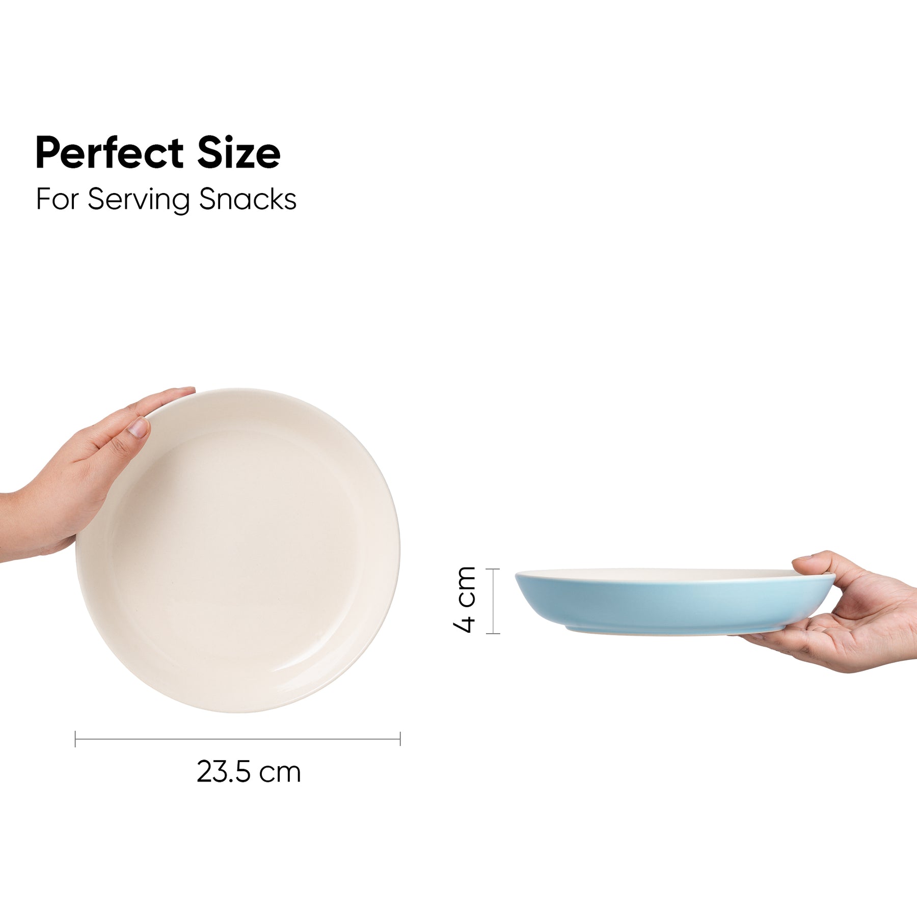 Stoneware Salad Plate Set – 22cm | Set of 2 | Blue Ivory