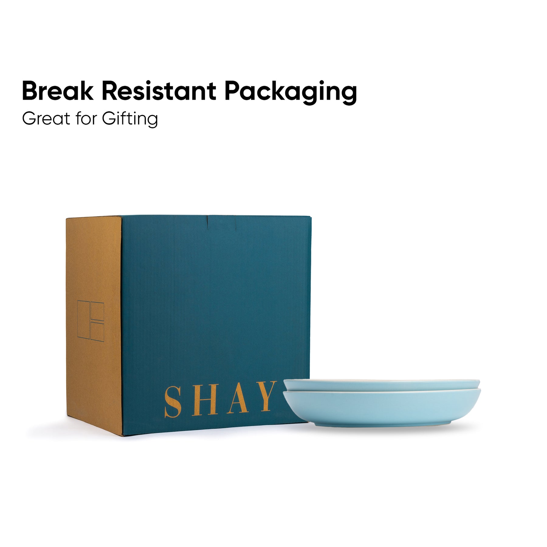 Stoneware Salad Plate Set – 22cm | Set of 2 | Blue Ivory
