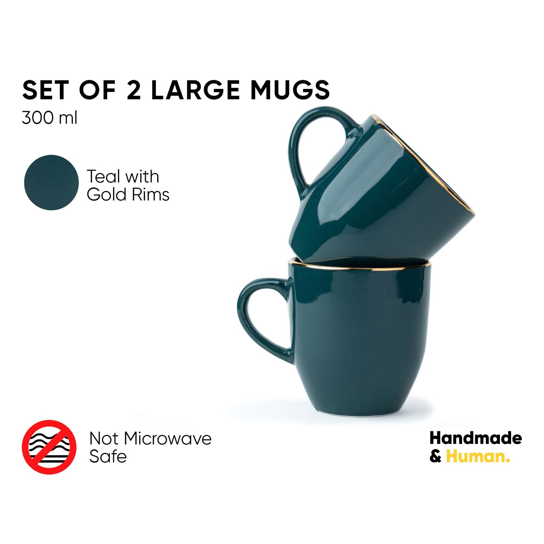 Ceramic Coffee Mug Set – Gold Line Milk Mug Collection | Glossy Finish