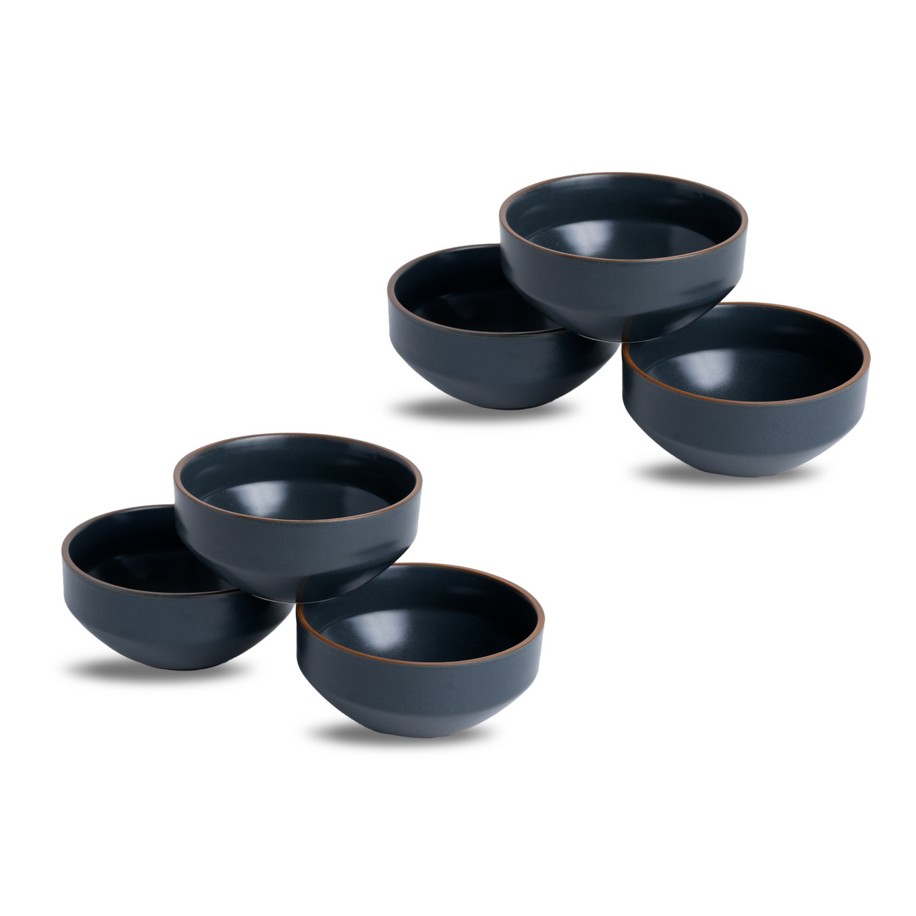 Ceramic Veg Bowls Set of 6 for Dinner | 180ml | Matte Finish | Premium Ceramic | Grey | Japandi Collection | Multipurpose Katori Set