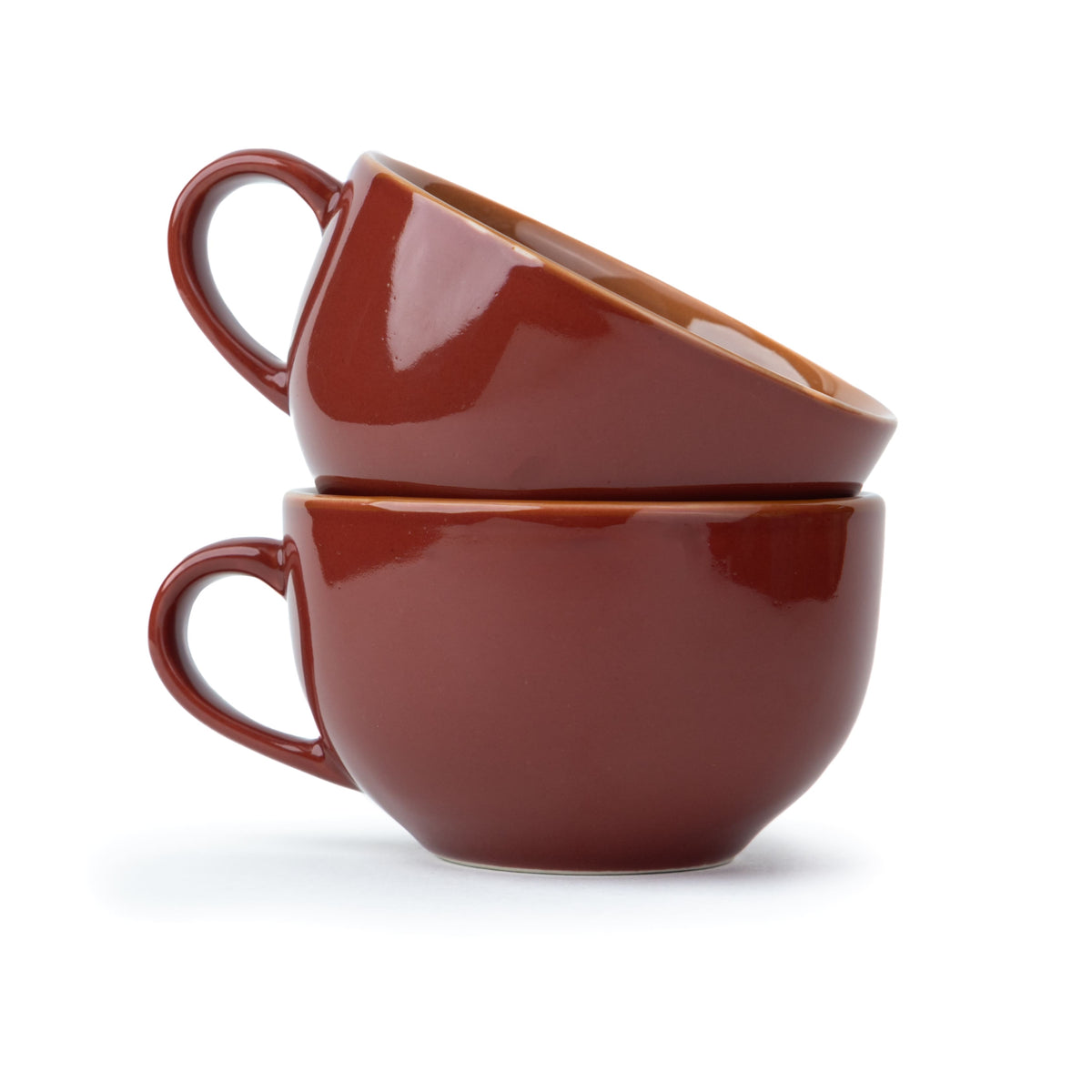Large Ceramic Coffee Cup Set – 320ml | XL Cuppa Collection | Glossy Finish | Premium Porcelain Burgundy