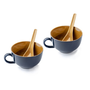 Shay Stoneware Soup Cup Set, Set of 2, Persian Blue