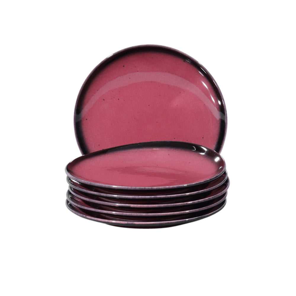 Shay Fine Porcelain Dinner Plates, Set of 6, Violet Pink