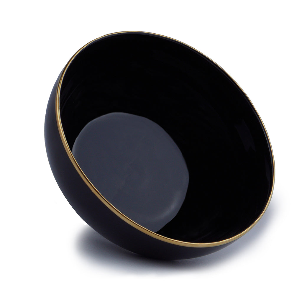 Large Ceramic Bowl Black Gold