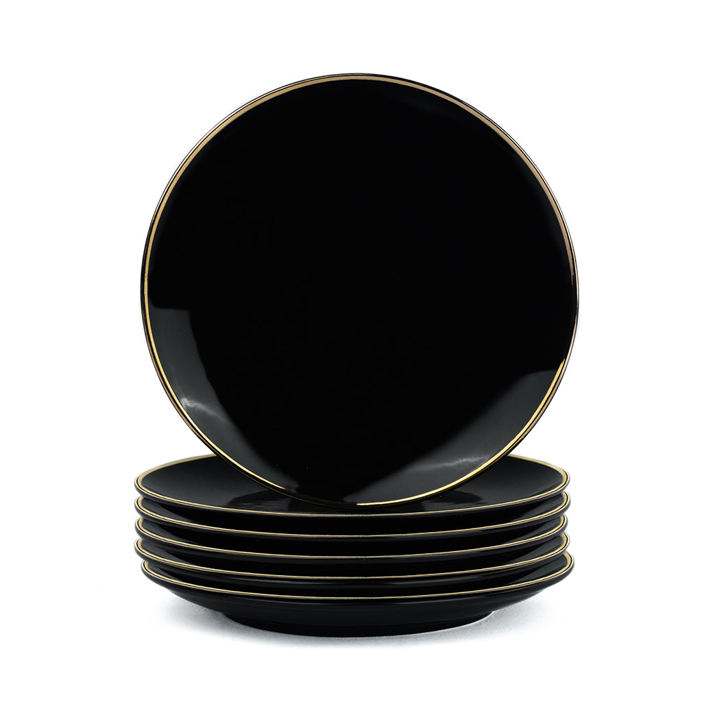 Black Gold Porcelain Quarter Plates