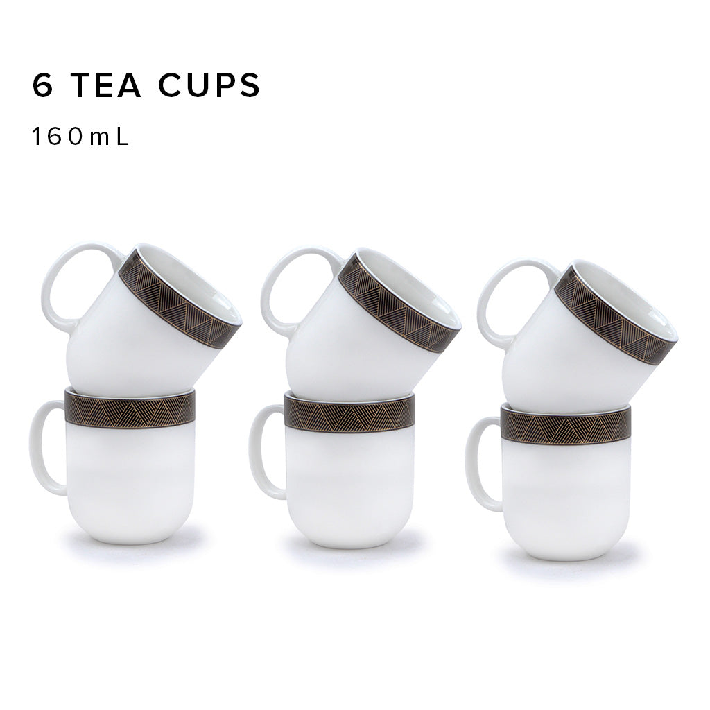 Black Gold Tea Cup Set of 6