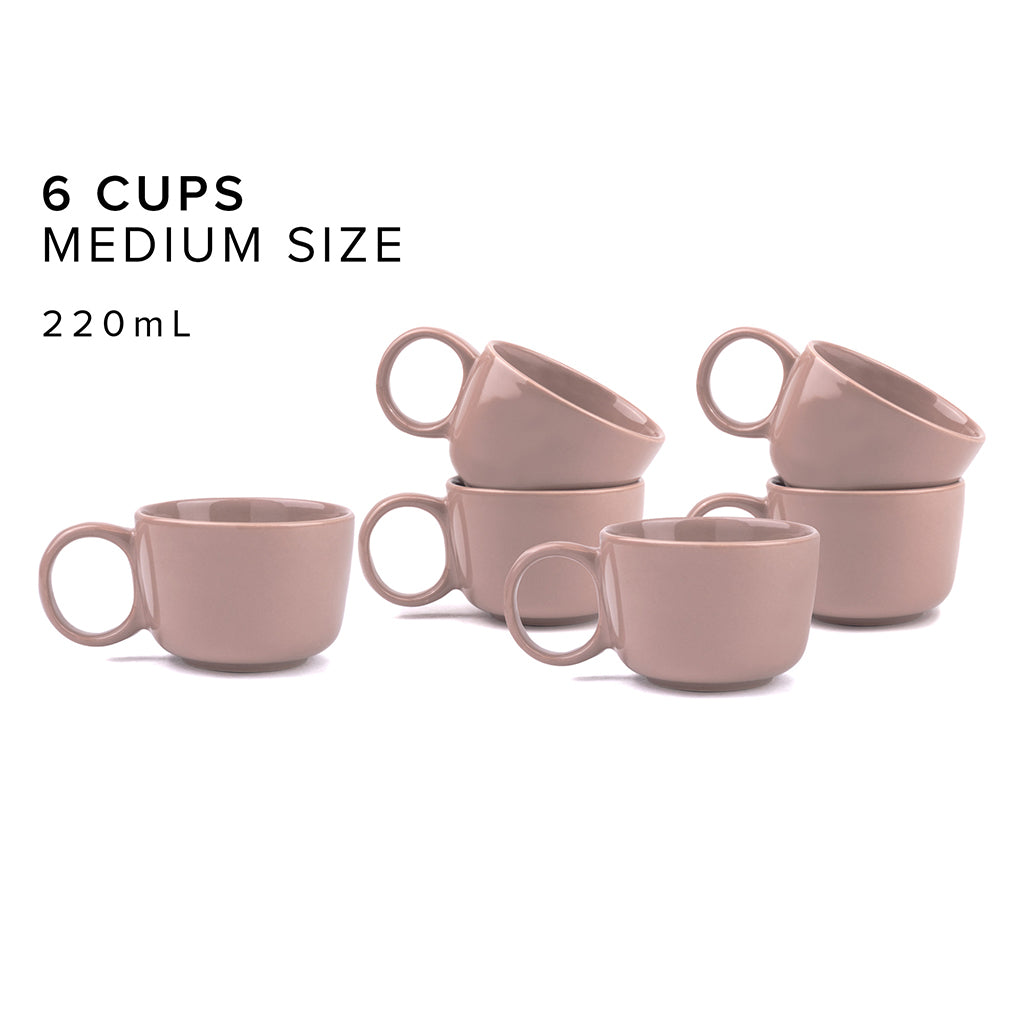 coffee mugs set of 6 Bold Blush