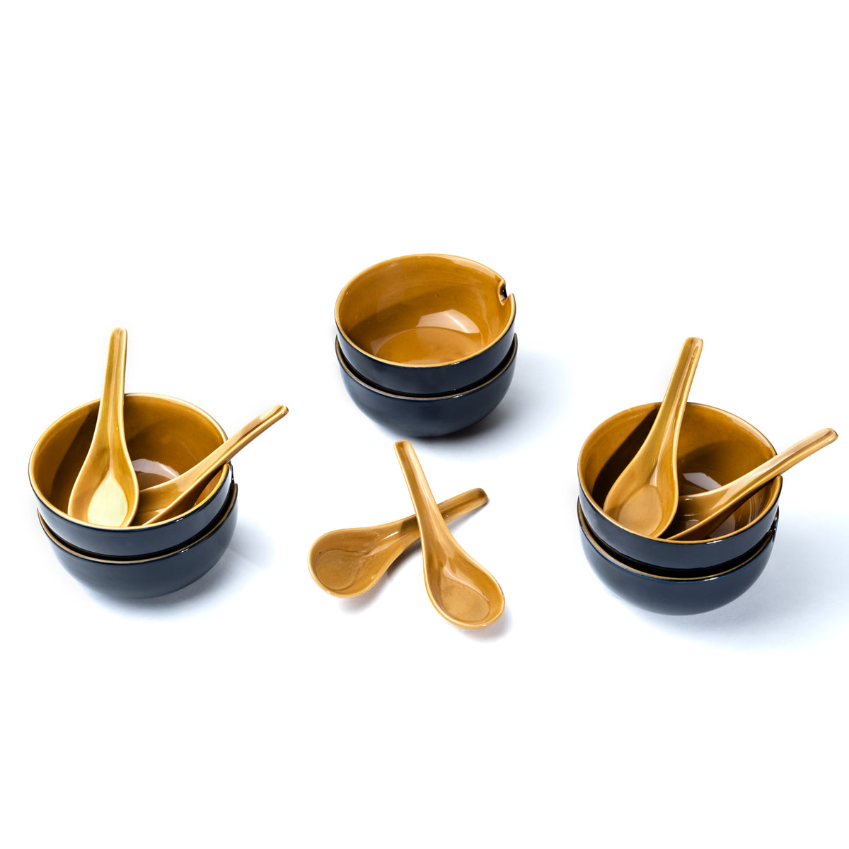 Shay Stoneware Soup Bowl Set, Set of 6, Persian Blue