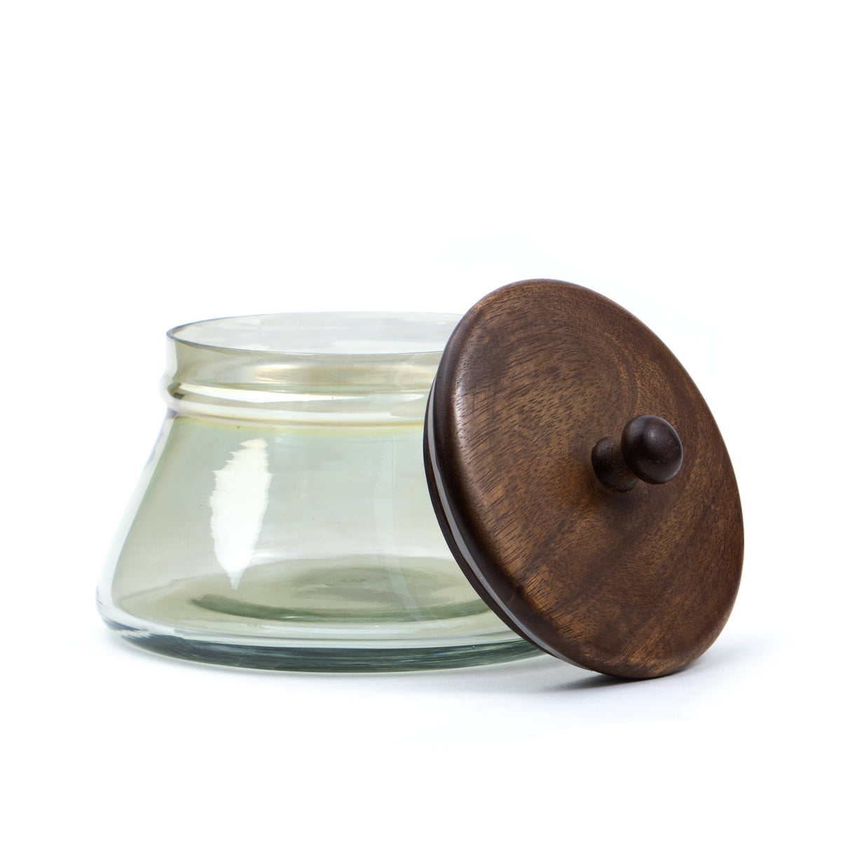 Shay Handmade Glass Cookie Jar, 1 Piece, 1000ml, Light Green