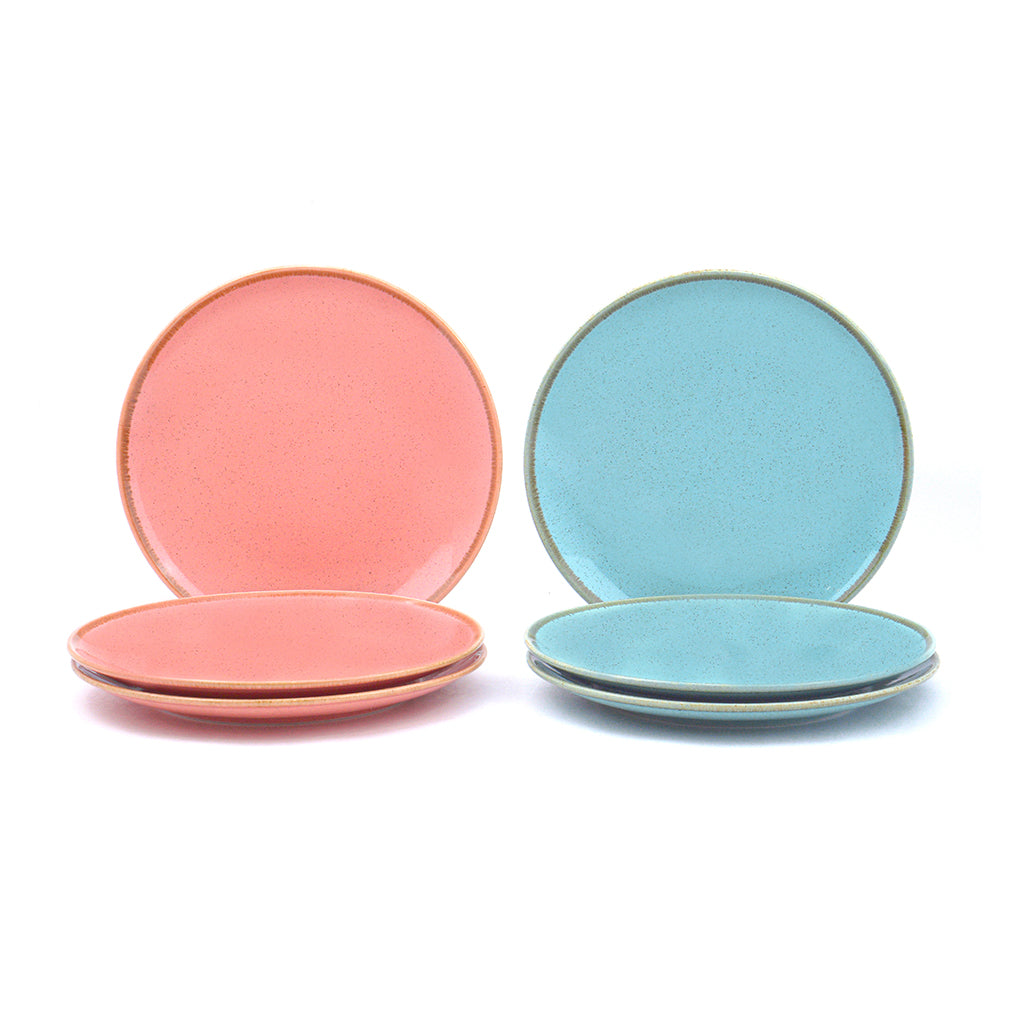 Pink Blue Porcelain Quarter Plates
