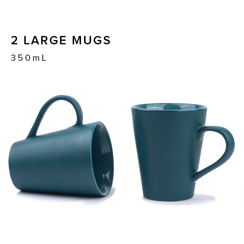 Teal Coffee Mugs Set of 2