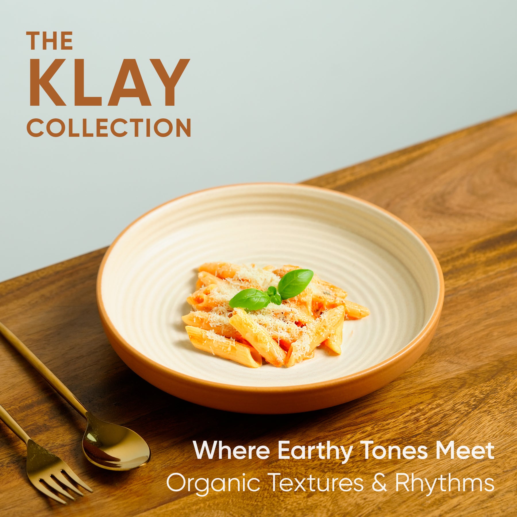 Stackable Ceramic Pasta Bowl Set 2 Pcs | Klay White | 22cm | Deep Ceramic Plates