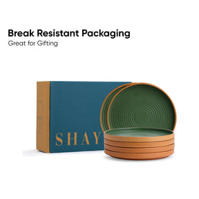 Ceramic Dinner Set | Klay Collection | 12 Pieces | Klay Green | Matte Finish