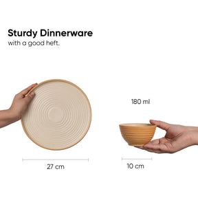 Ceramic Dinner Set | Klay Collection | 12 Pieces | Klay Green | Matte Finish