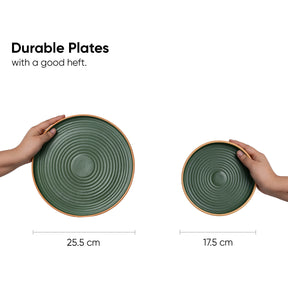 Ceramic Modern Dinner Set, 12 Pcs | Klay Green Crockery Set