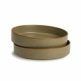 Ceramic Pasta Bowl | Japandi Collection | Set of 2 | Stackable | Olive