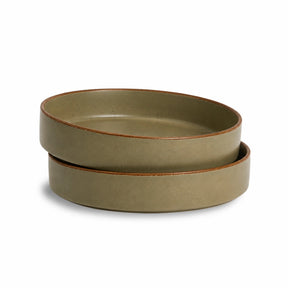 Ceramic Pasta Bowl | Japandi Collection | Set of 2 | Stackable | Olive