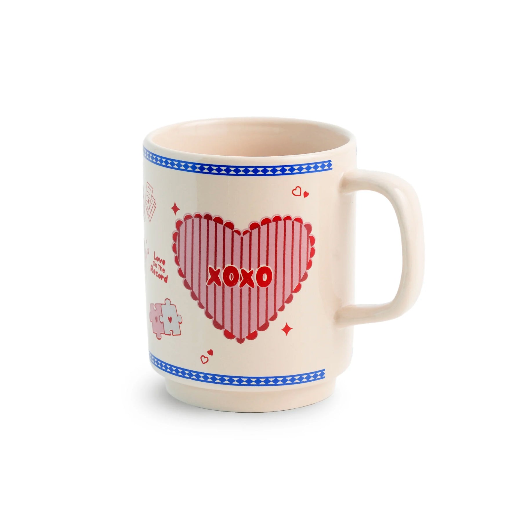 Premium Coffee Mug 370ml | XOXO Ceramic Coffee Cup | Glossy Love Mug
