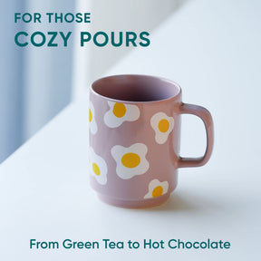 Ceramic Mug, 1 Pc, Egg, 300ml | Glossy Finish | Ceramic Coffee Cup | Porcelain | Microwave Safe | Rise Collection